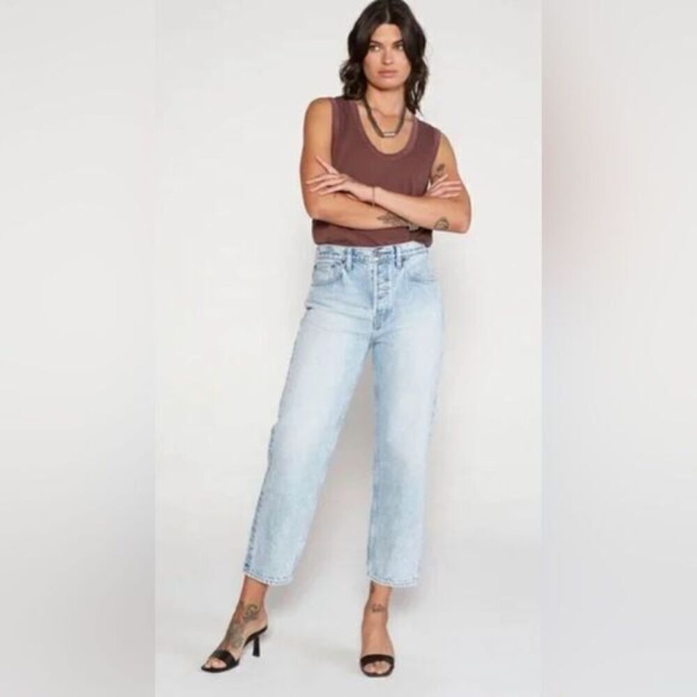 NWT ETICA Women’s Tyler Vintage Straight Crop Denim Jeans Pebble Beach - Size 24